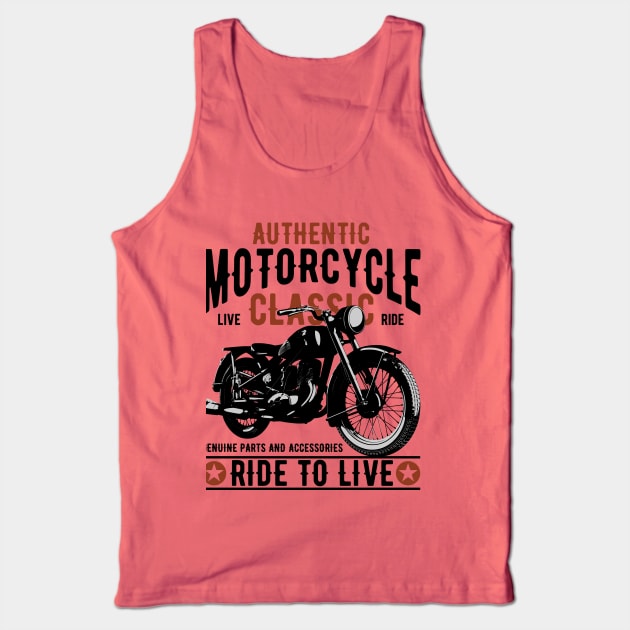 Aurhentic Motorcycle live classic ride Tank Top by Ebazar.shop